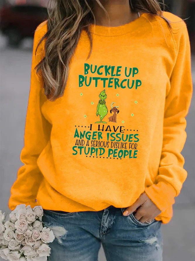 Damen Sweatshirt mit humorvollem Spruch und kreativem Design Drune