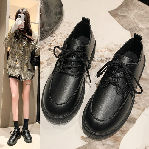 Damen nan stylische Derby-Schnürschuhe mit robuster Profilsohle, gepolstertem Komfortfußbett und dezentem Plateau Drune