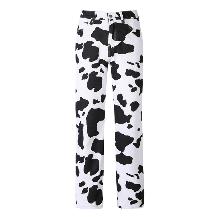 Drune | Damen Kuhflecken Gerade Geschnittene Hose