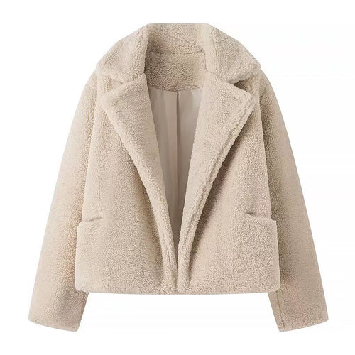 Damen Kuschelige Plüschjacke im eleganten Oversized-Stil Drune