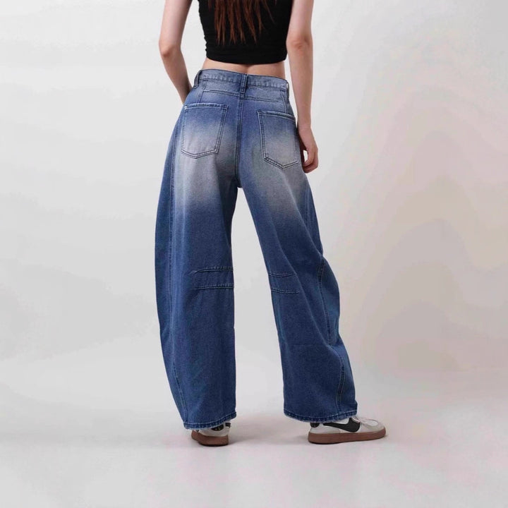 Damen weit geschnittene Destroyed Jeans Drune