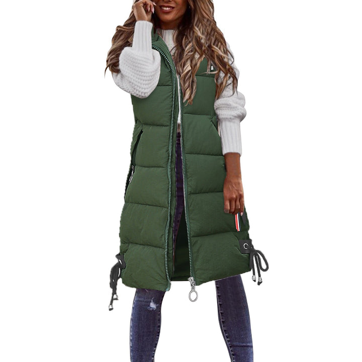 Damen Modische Steppweste mit praktischen Taschen und verstellbarem Gummizug Drune