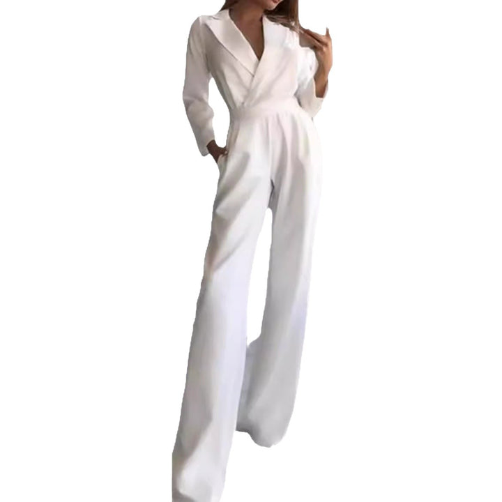 Damen Jumpsuit mit elegantem, figurbetontem Schnitt und weitem Bein Drune