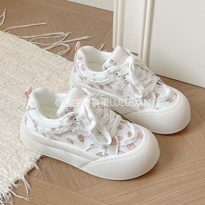 Damen Modische Freizeitsneaker mit floralem Design und komfortabler Sohle Drune