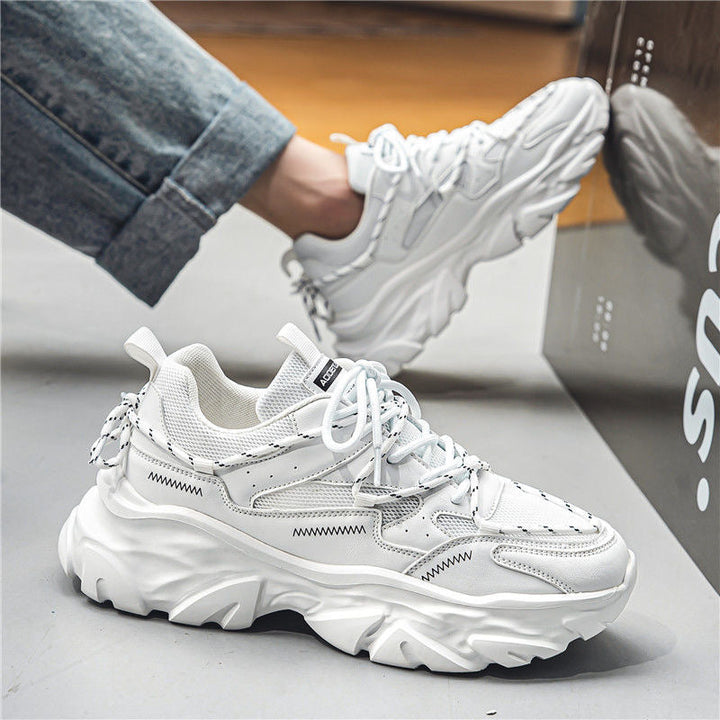 Damen modische Chunky Sneakers mit atmungsaktiver Oberflächenstruktur und verstärktem Fersenbereich Drune