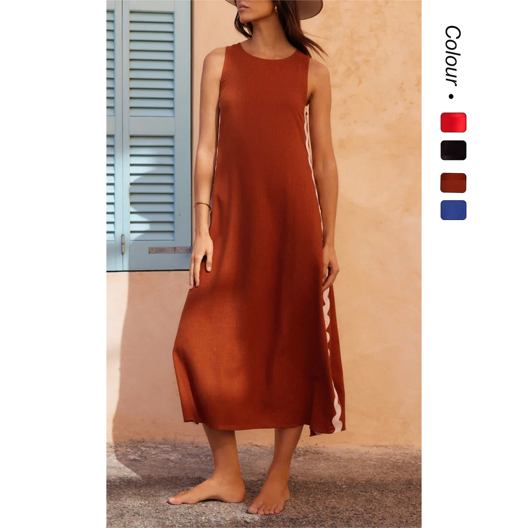 Damen Maxikleid mit elegantem Schnitt und Zierdetails Drune