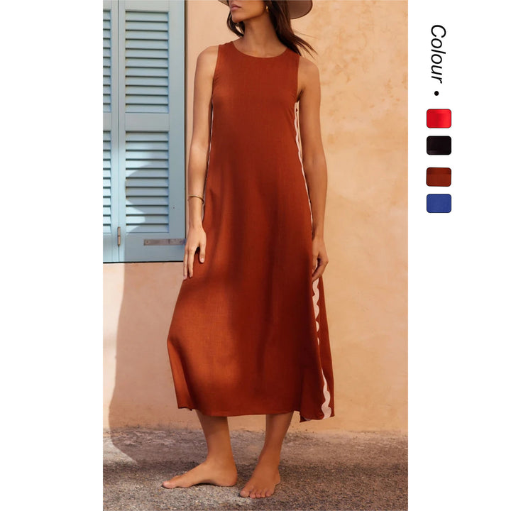 Damen Maxikleid mit elegantem Schnitt und Zierdetails Drune