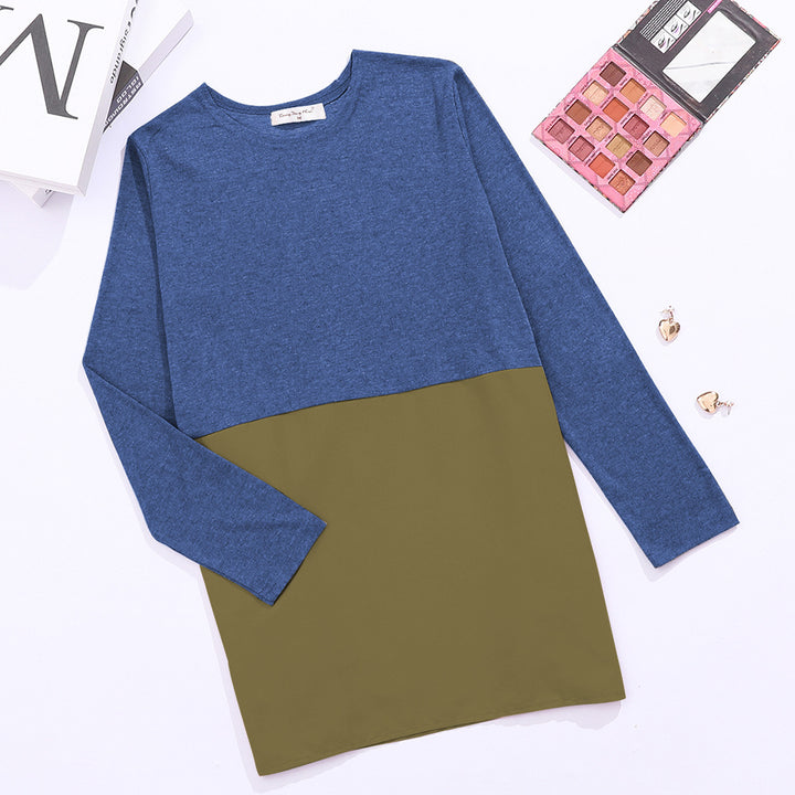 Damen Langarmshirt mit modischem Farbblockdesign Drune