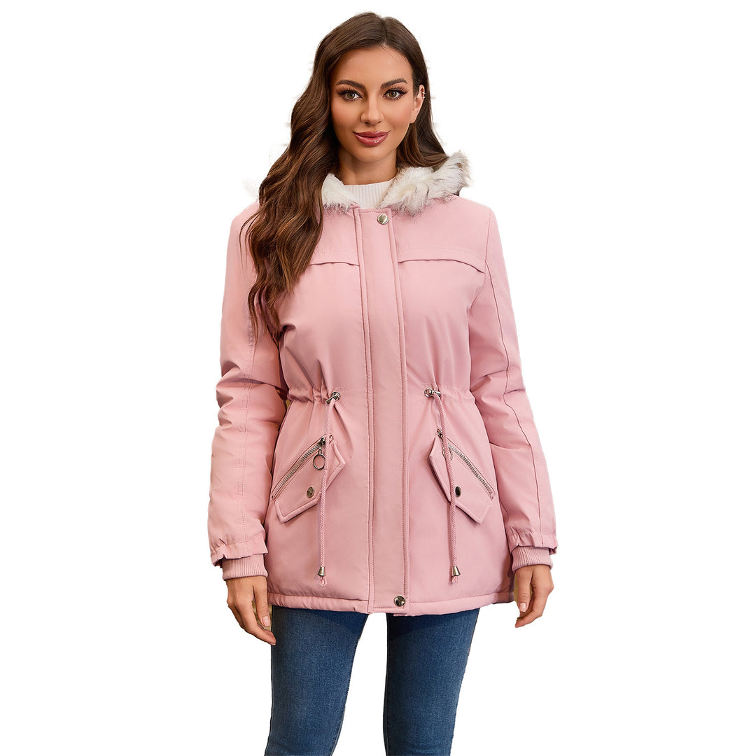 Damen modische Übergangsjacke mit kuscheligem Innenfutter und verstellbarem Bund Drune
