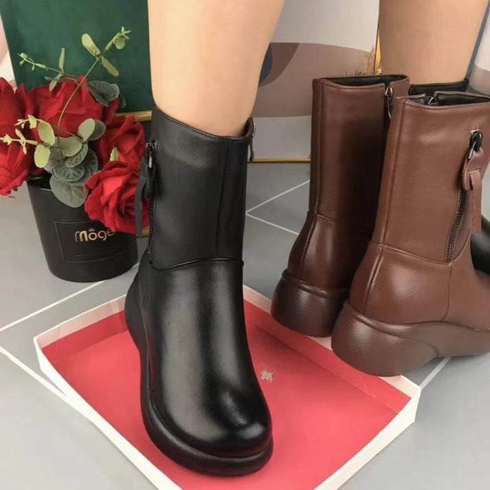 Drune | Metallische Schnalle Samt Stiefel