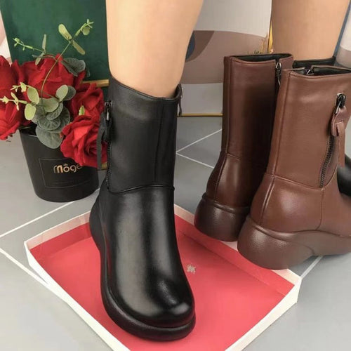 Drune | Metallische Schnalle Samt Stiefel