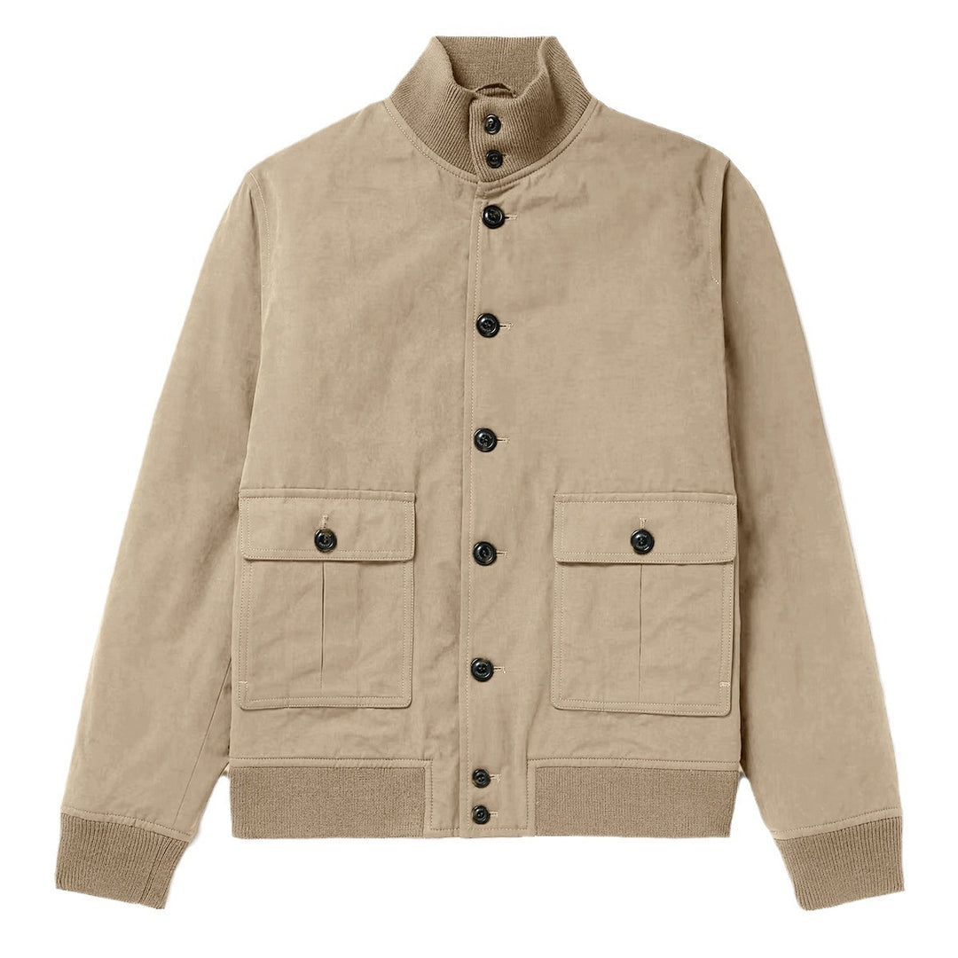 Herren stylische Suede-Jacke mit Knopfleiste Drune