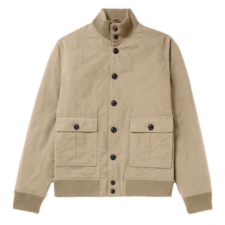 Herren stylische Suede-Jacke mit Knopfleiste Drune