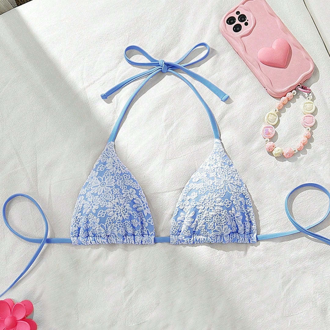 Damen Blumendekorierter Triangel-Bikini Drune