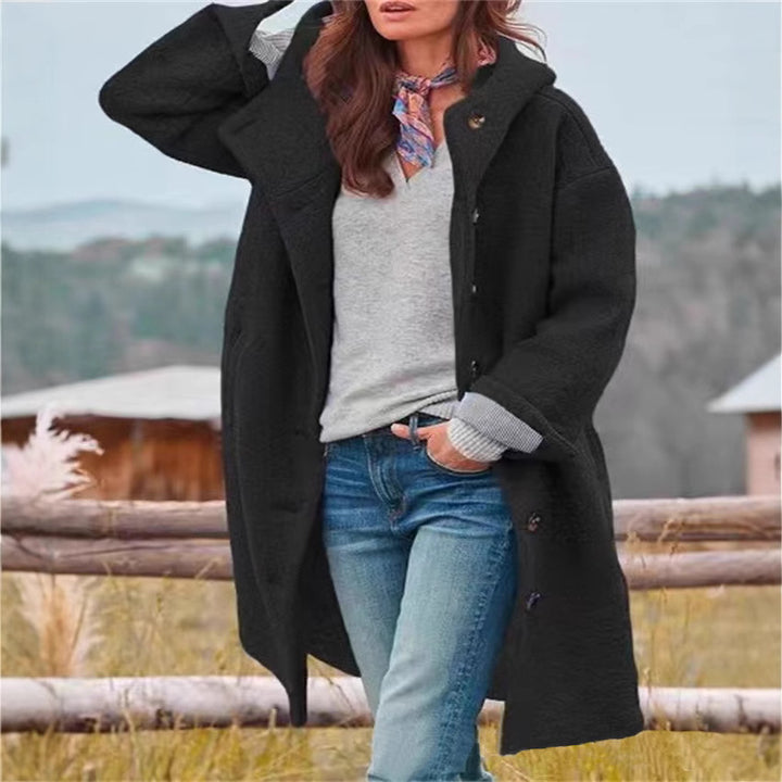 Damen Oversized Wollmantel mit sportlichem Schnitt und großen Taschen Drune