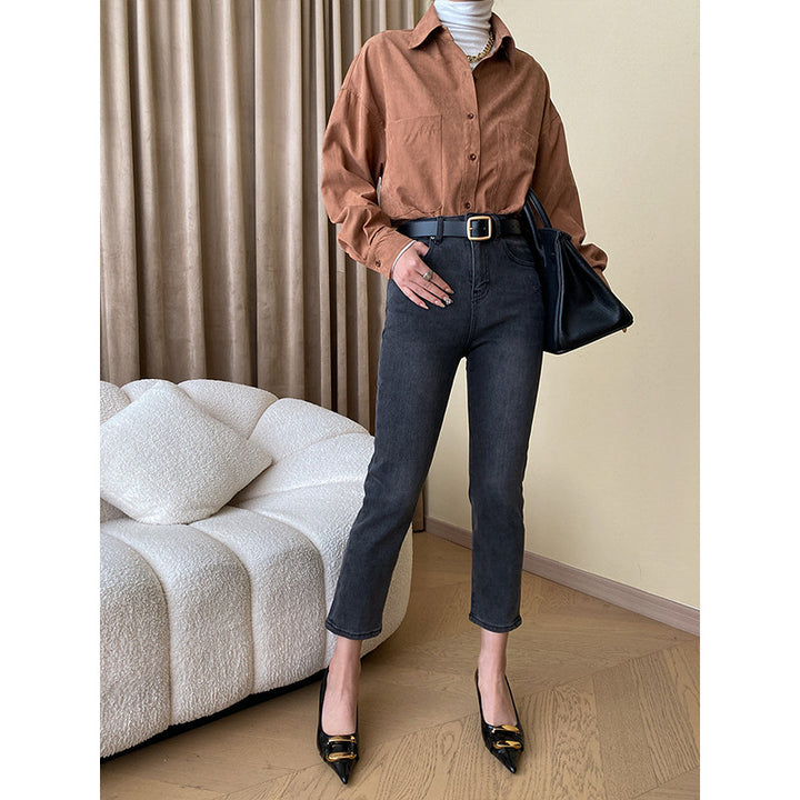 Damen Locker geschnittene Baumwollbluse Drune