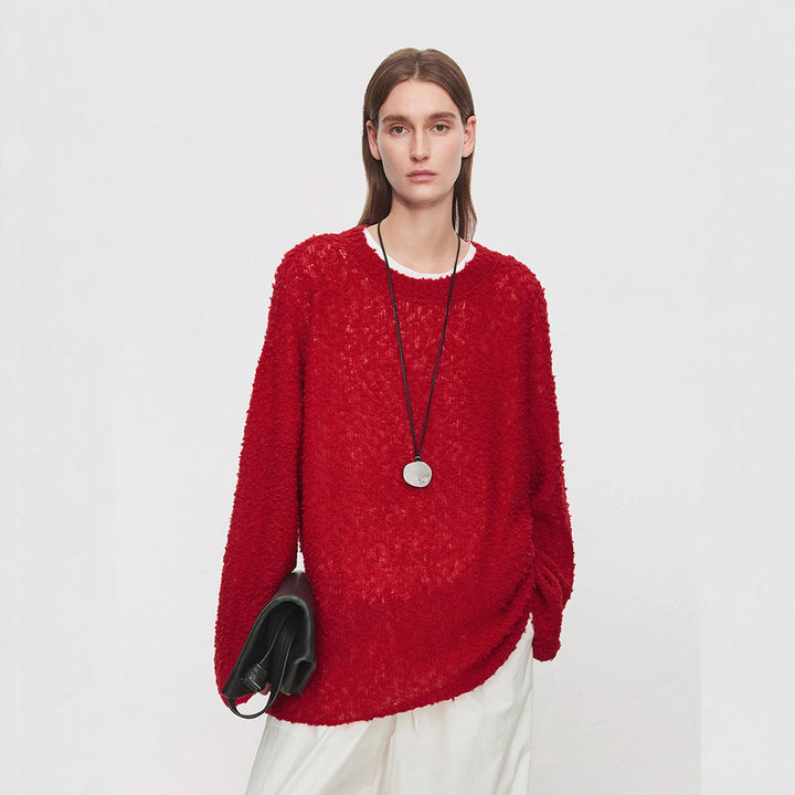 Damen Kuscheliger Strickpullover mit weichem Material und weitem Schnitt Drune
