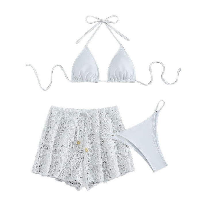 Damen Strandshorts mit eleganter Spitze und Kordelzug Drune