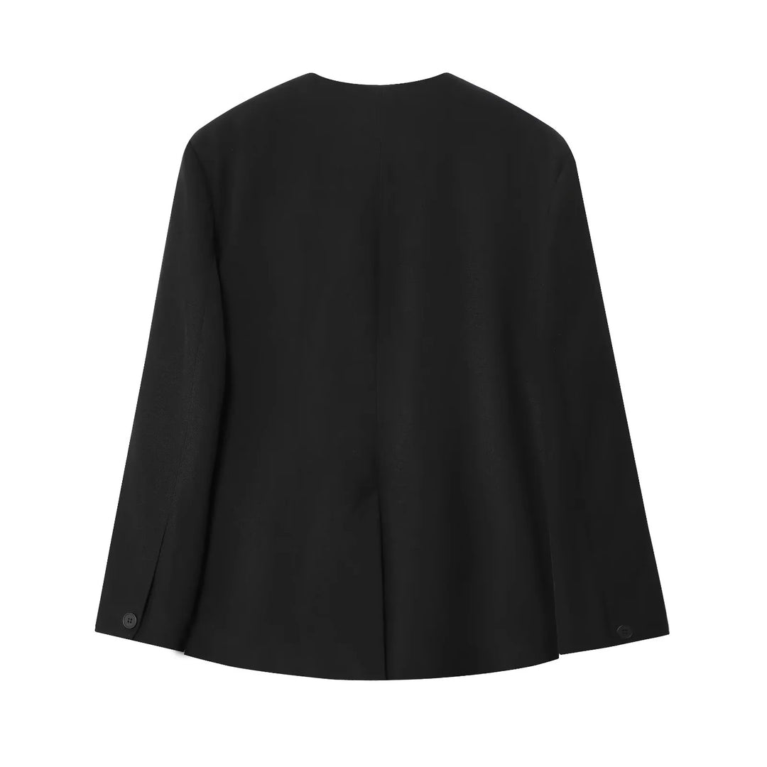 Damen elegante Wickeljacke mit dekorativem Satin-Bindeband Drune