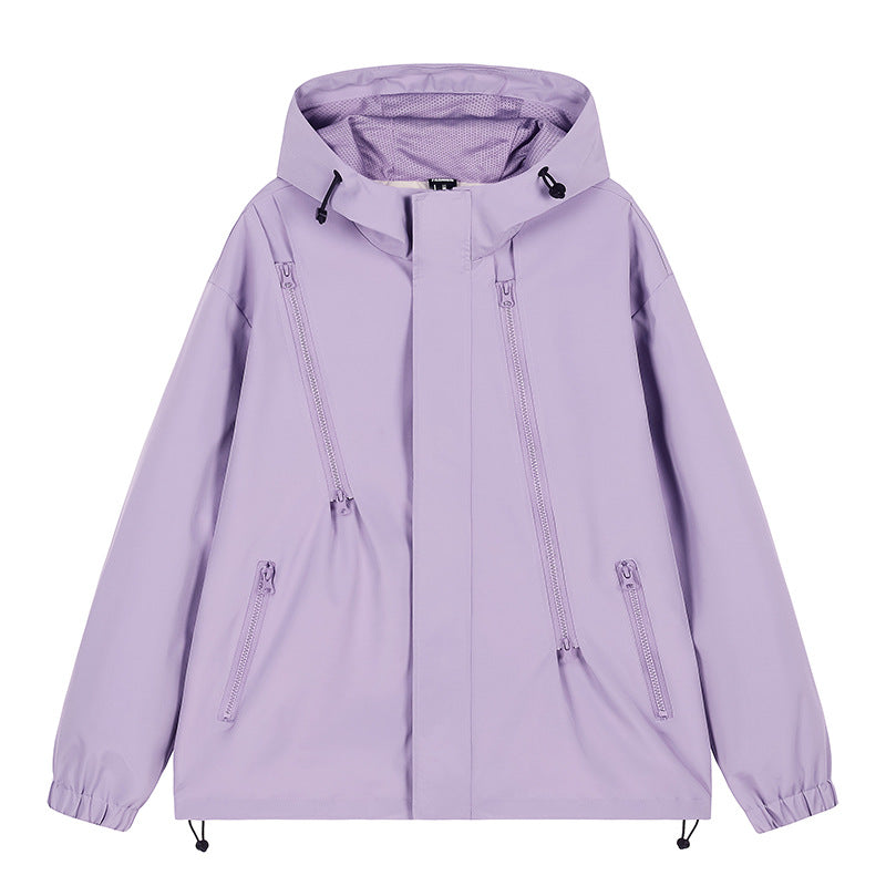 Herren nan technische Kapuzenjacke mit wasserabweisendem Softshell, schrägen Reißverschlusstaschen und verstellbarem Saum Drune