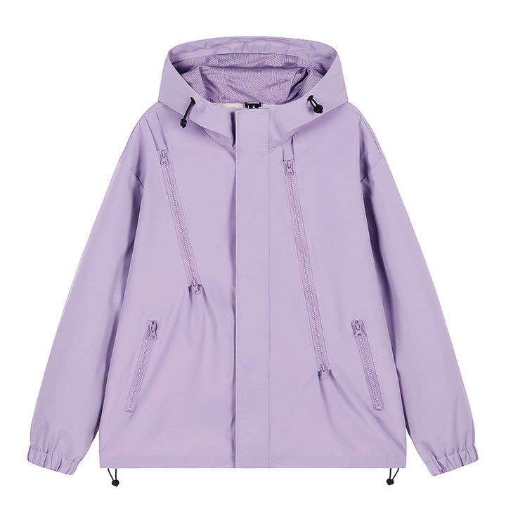 Herren nan technische Kapuzenjacke mit wasserabweisendem Softshell, schrägen Reißverschlusstaschen und verstellbarem Saum Drune