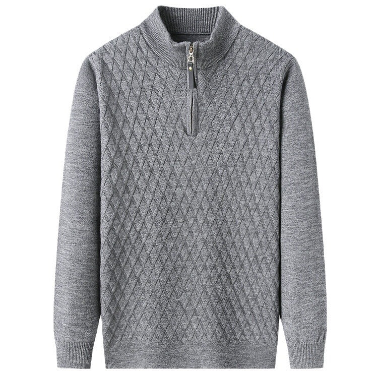 Herren Strickpullover mit Stehkragen und Reißverschluss Drune