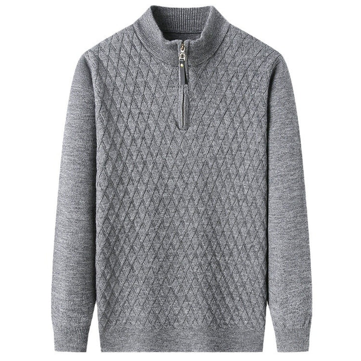 Herren Strickpullover mit Stehkragen und Reißverschluss Drune
