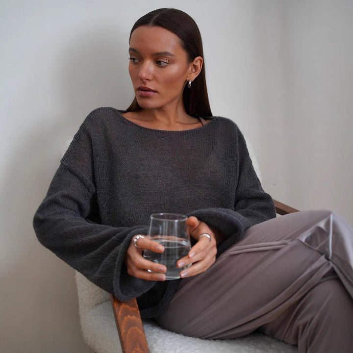 Damen lässiger Strickpullover Drune