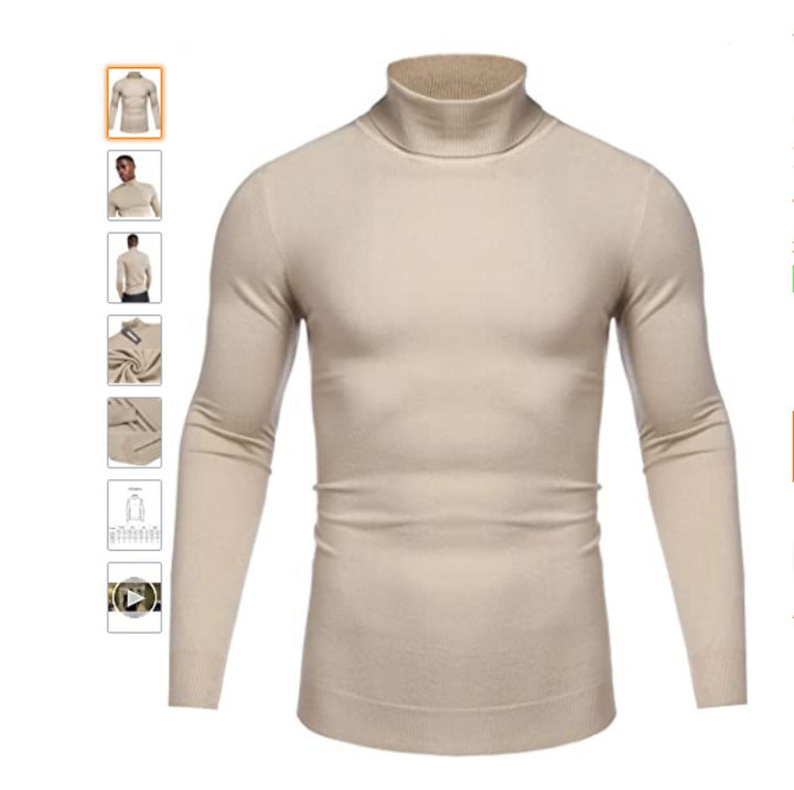 Herren hochabschließender Rollkragenpullover Drune