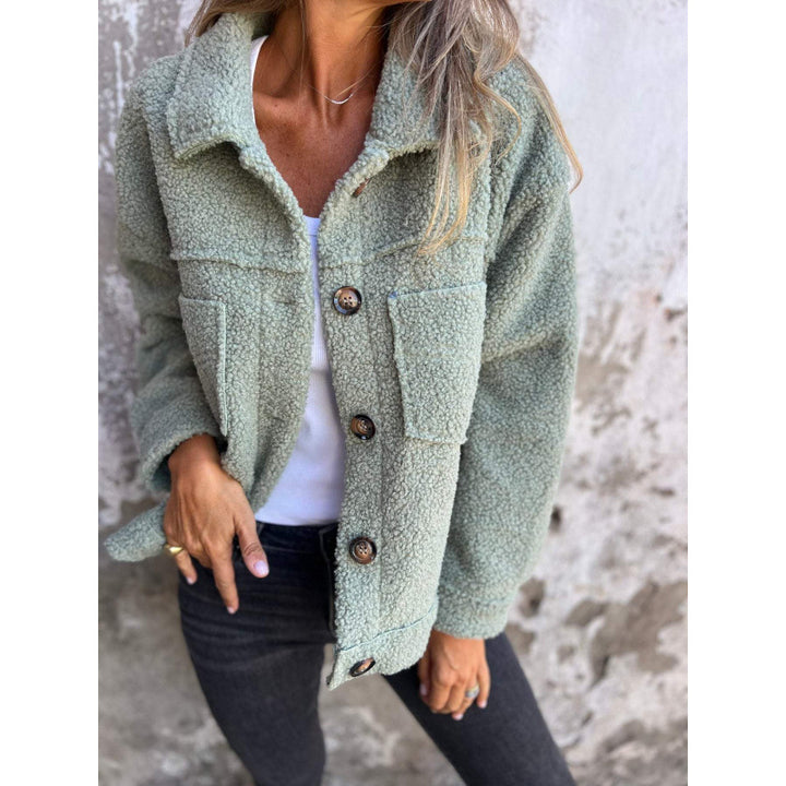 Damen Flauschige Teddyjacke mit praktischen Taschen Drune