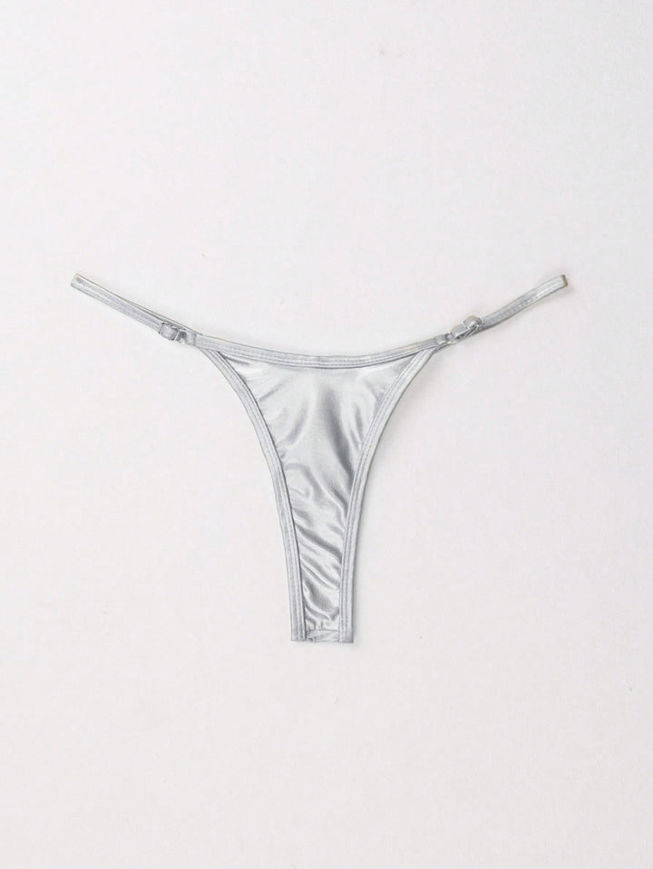 Damen Hochwertiger Metallic-String-Tanga mit verstellbaren Trägern Drune