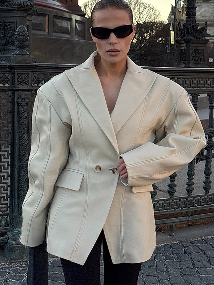 Damen Oversized Blazerjacke mit modernem Schnitt und eleganten Details Drune