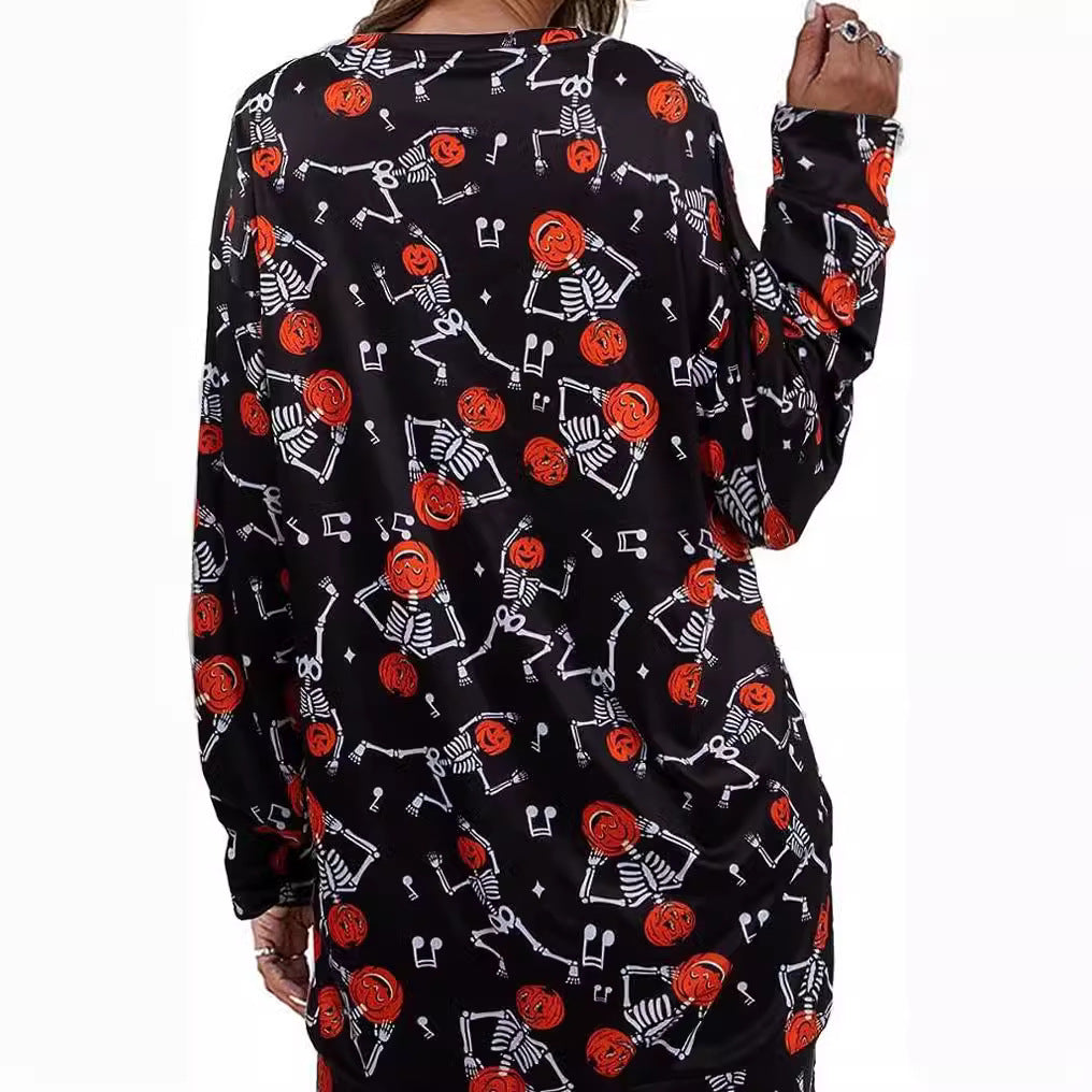 Damen Langarmshirt mit herbstlichem Motiv Drune