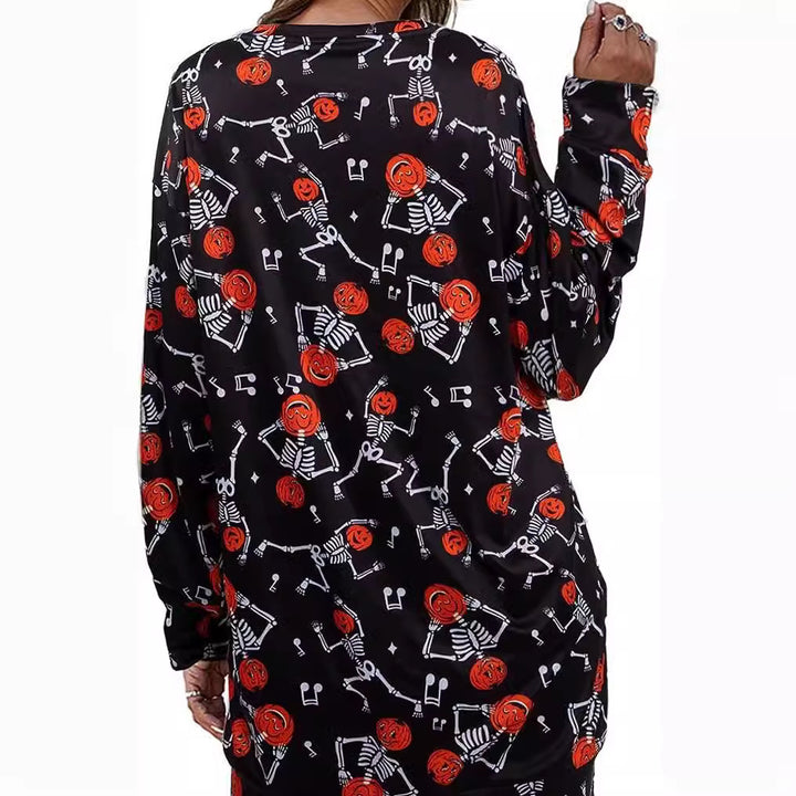 Damen Langarmshirt mit herbstlichem Motiv Drune