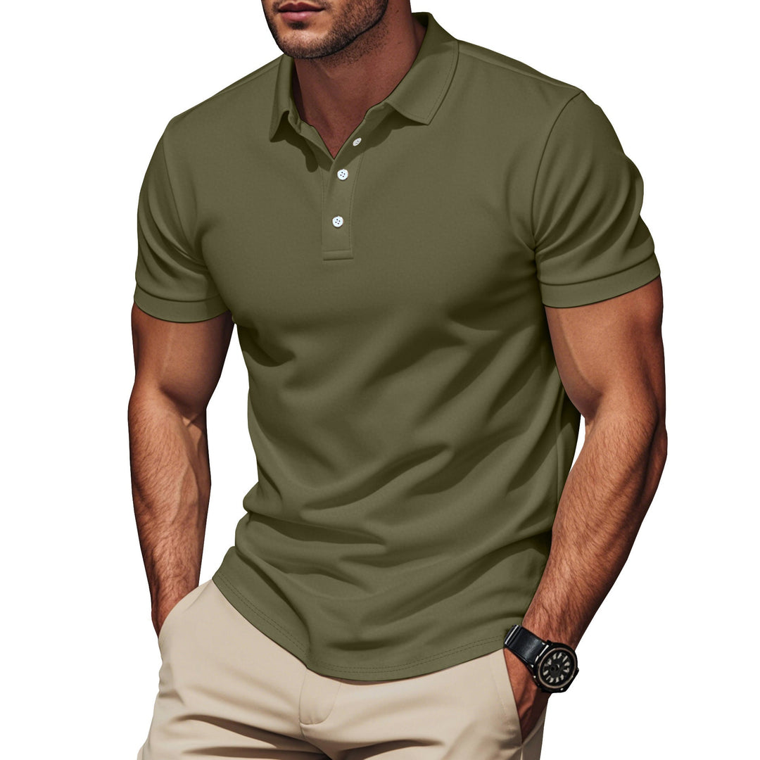 Herren nan Pima-Baumwoll-Polo mit Kentkragen, schmaler Silhouette und verstärkter Knopfleiste Drune