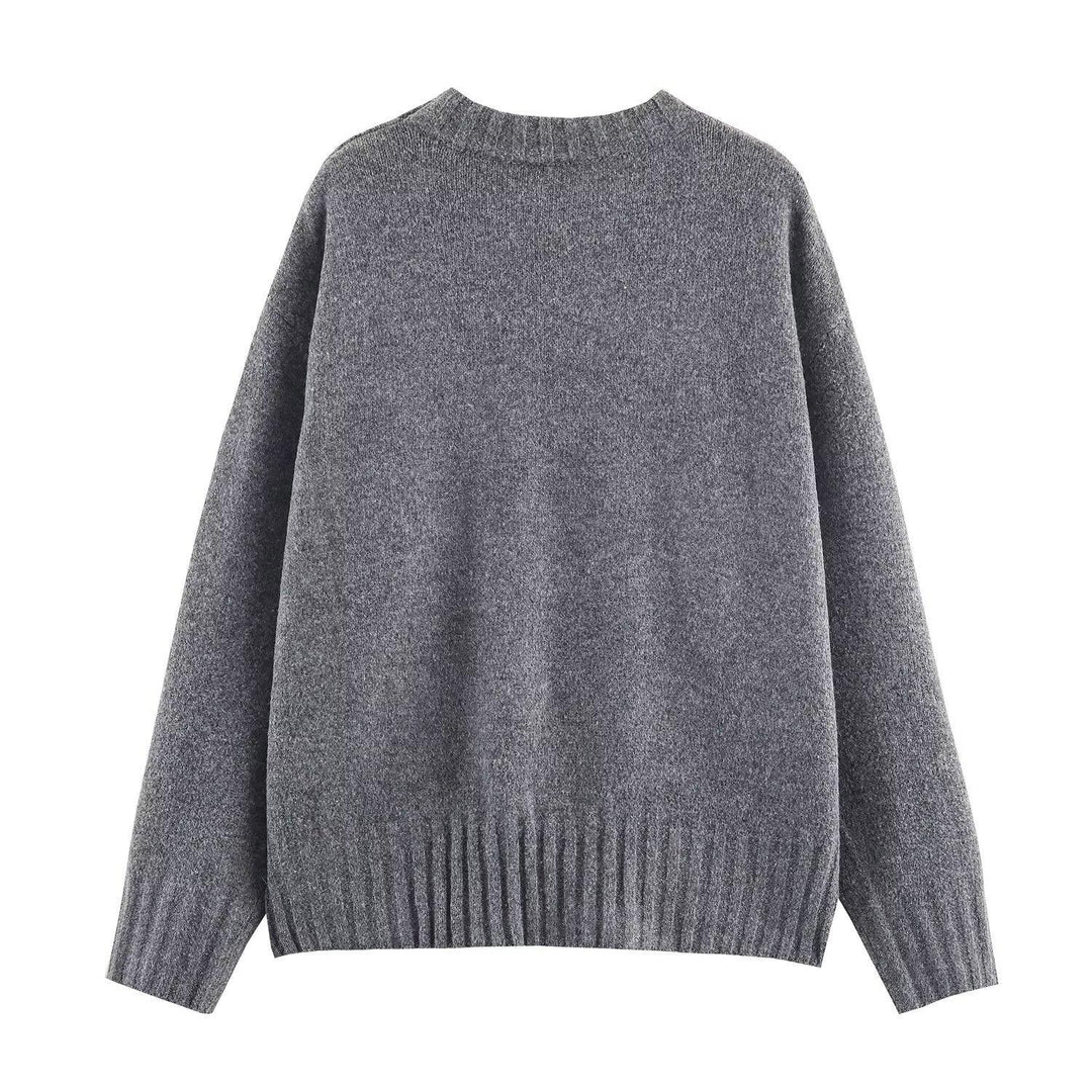 Damen oversized Pullover aus hochwertiger Baumwollmischung mit luxuriösem Tragegefühl Drune