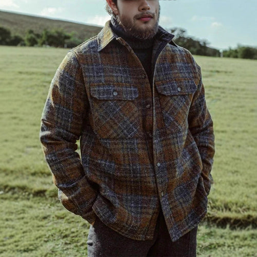 Herren Gemusterte Flanelljacke mit praktischen Taschen Drune