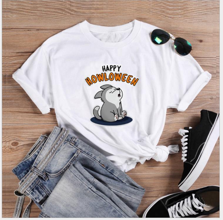 Frauen Grafik T-Shirt mit verspieltem Halloween Hundedesign Drune