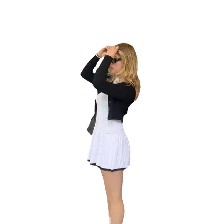 Damen Kleid mit Plissee-Details und elegantem A-Linien-Schnitt Drune