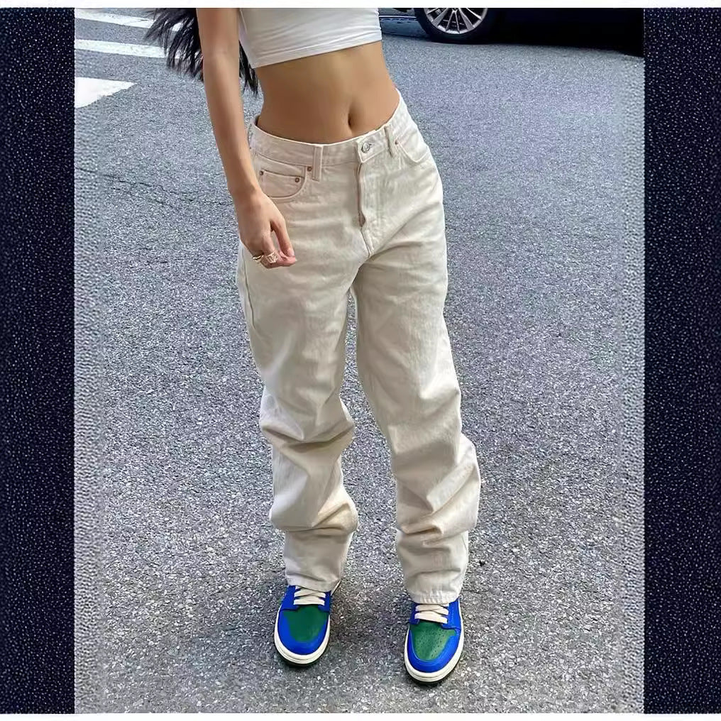Damen weite Cargo-Jeans mit einzigartigen Taschen und lässigem Schnitt Drune