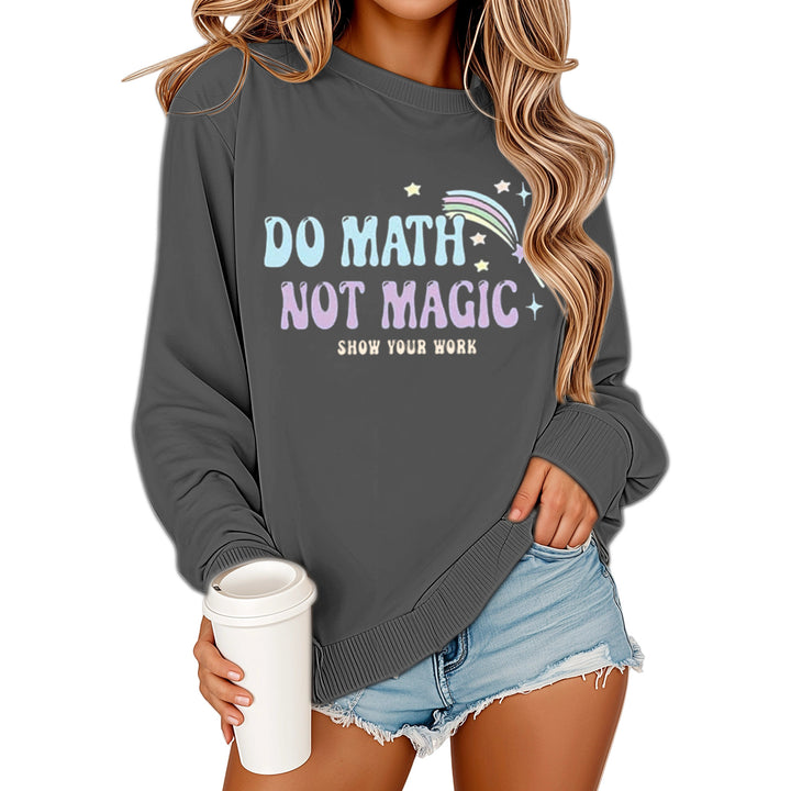 Damen Sweatshirt mit motivierendem Mathematikdruck und lässigem Schnitt Drune