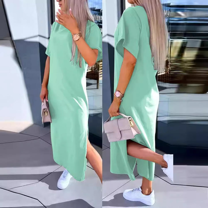 Damen Oversized Midi T-Shirt Kleid Drune