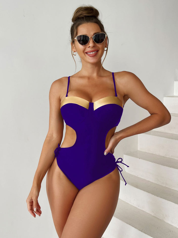 Damen Einteiler Badeanzug mit aufregenden Cut-Out-Details Drune