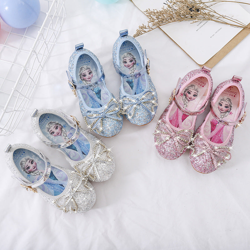 Mädchen Glitzernde Ballerina-Schuhe mit Schleifen- und Strassverzierungen Drune