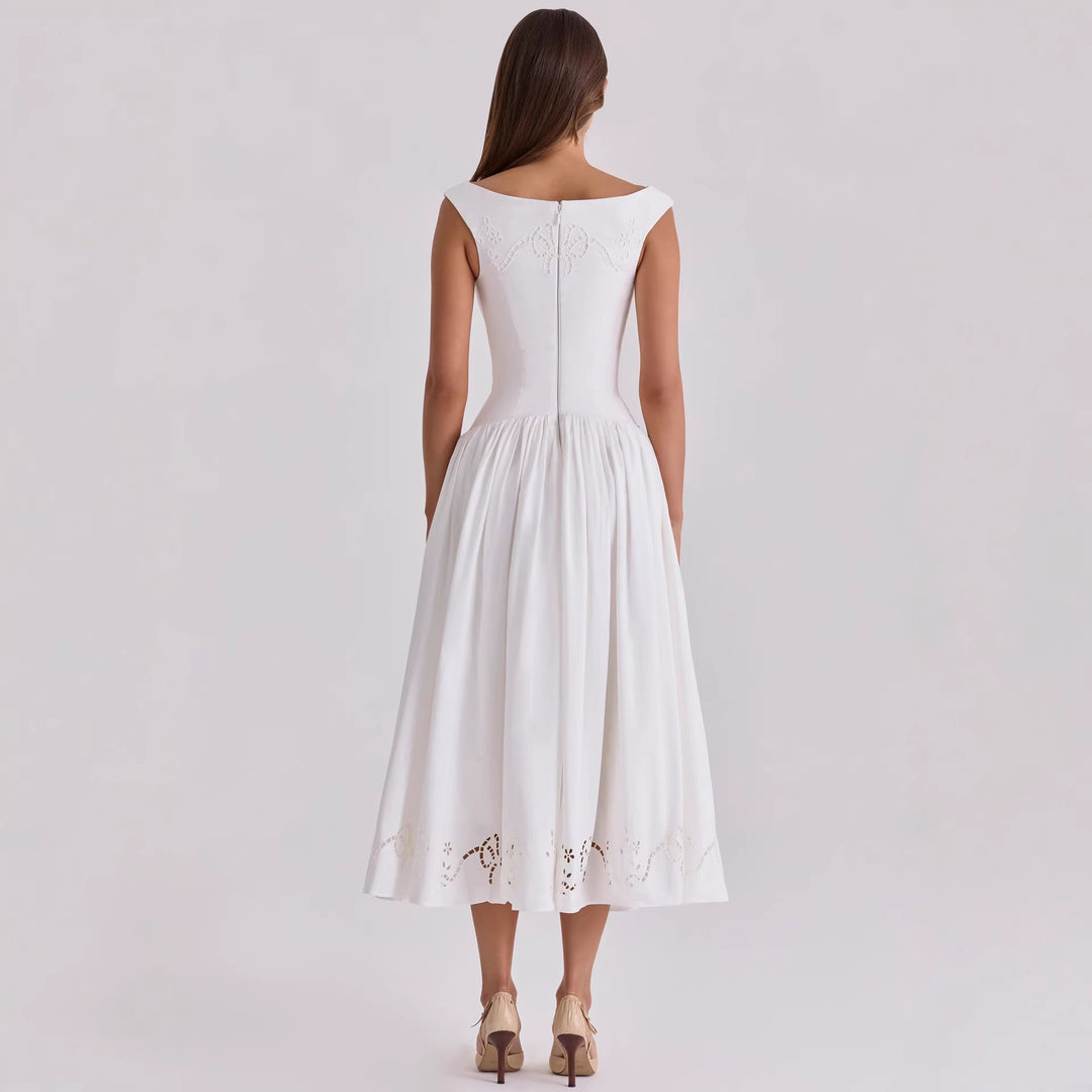 Damen Elegantes Midi-Kleid mit incisierten Details Drune