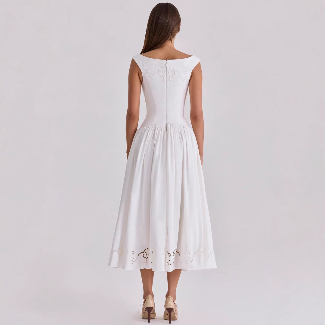 Damen Elegantes Midi-Kleid mit incisierten Details Drune