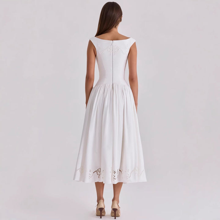 Damen Elegantes Midi-Kleid mit incisierten Details Drune