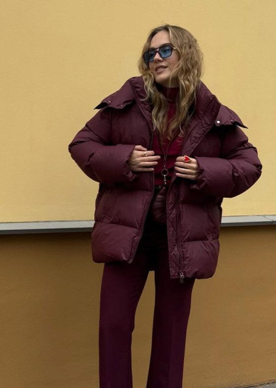 Drune | Burgundy Puffer Jacket - Luxe Winter Komfort