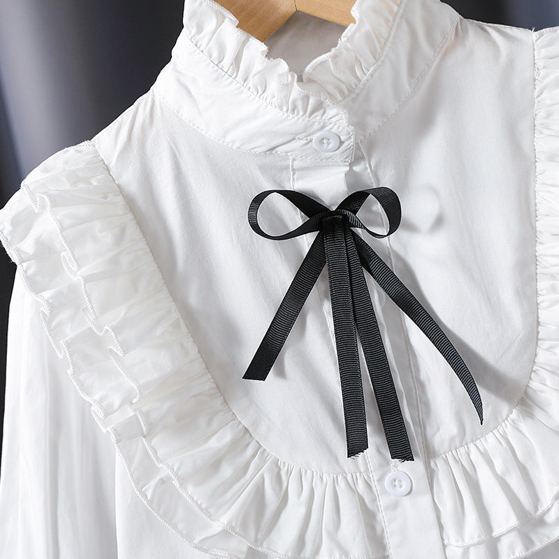 Mädchen verspielte Bluse mit Rüschendetails Drune