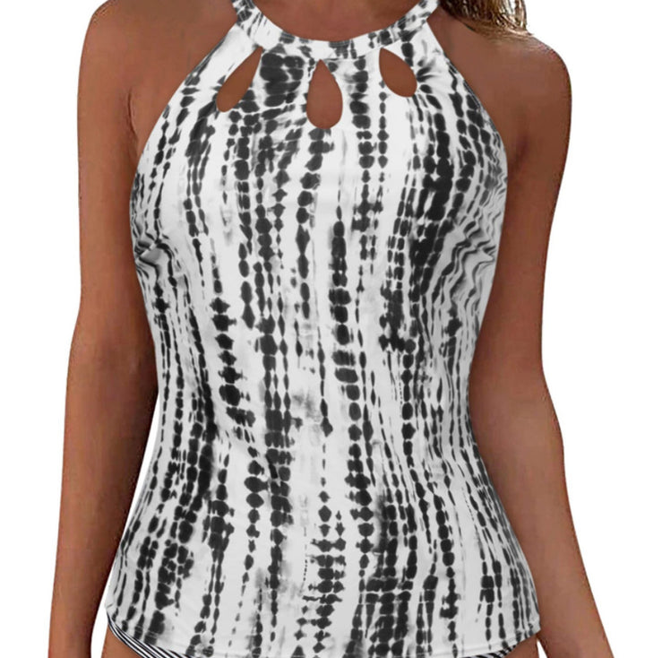 Damen Sportliches Tankini-Oberteil mit modischem Rundhalsausschnitt und Cut-Outs Drune